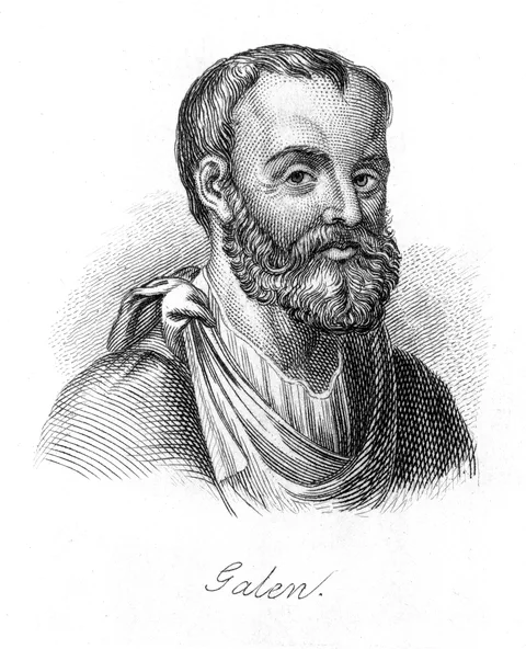Line engraving portrait of Galen