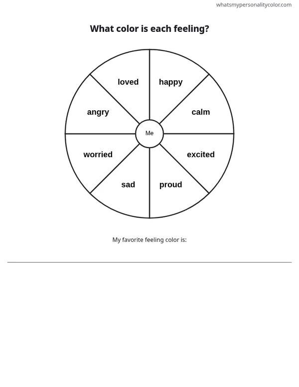 Preview of the Feelings Color Wheel printable